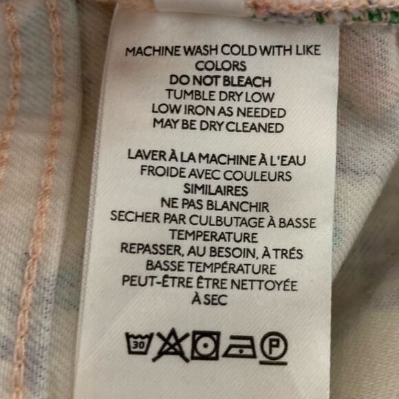 Anthropologie Pilcro High Rise Cropped Cigarette Floral 5-Pocket Jeans Size 28 - Picture 11 of 12